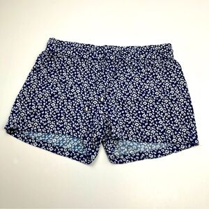 Jacqueline‎ de Yong Blue White Floral Womens Size Medium Pull On Short Summer